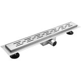 BES LED Douchegoot met Rooster - Leoni Trun - 80cm - Vloerflens - RVS - Chroom