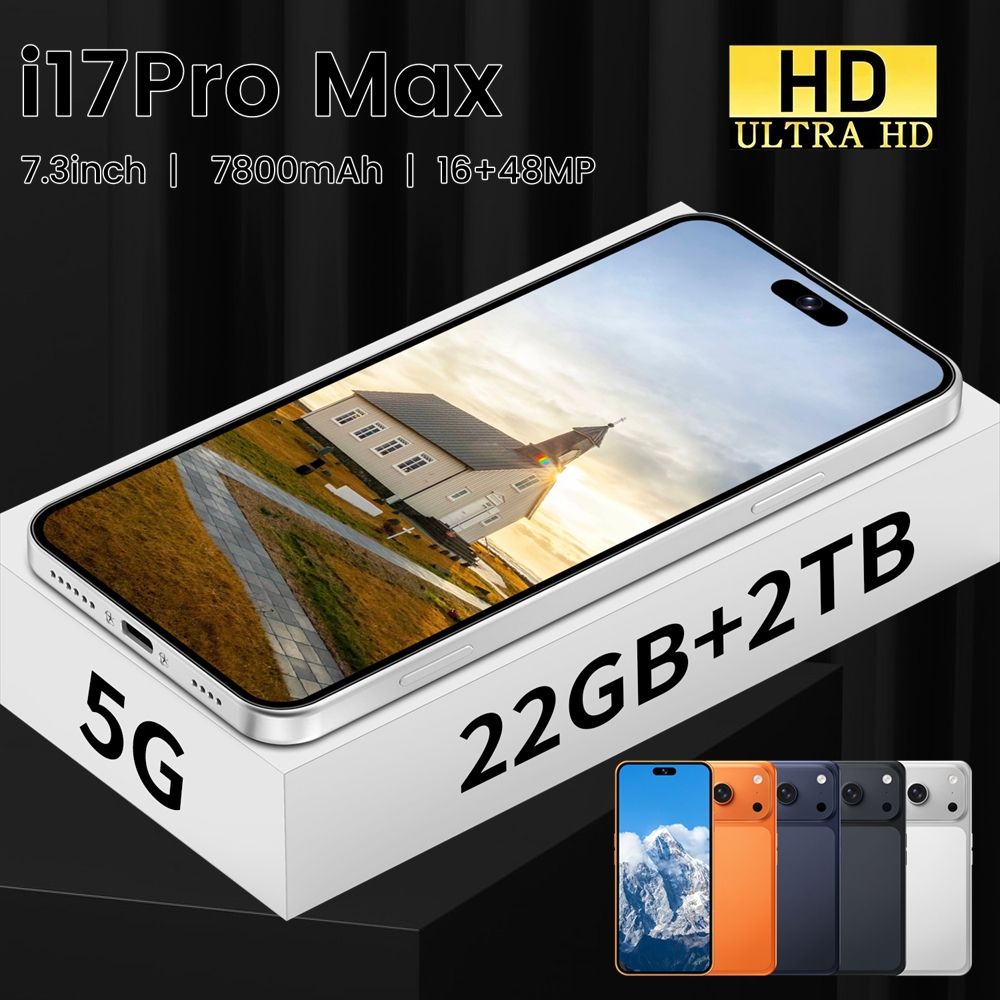 CHOTOG AI 17 Pro Max 7.3HD 22G+2TB Smartphone Android 5G Dual Sim 7800mAh