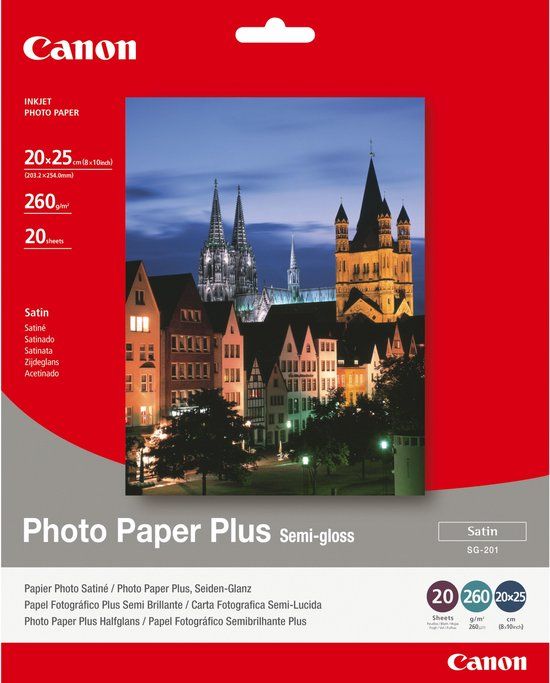Canon SG-201 Photo Paper Plus - 20x25cm - 20 Sheets - Halfglanzend