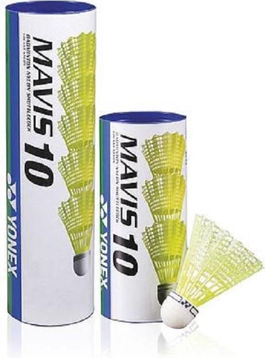 Yonex Badmintonshuttles Mavis 10 Nylon Geel 6 Stuks