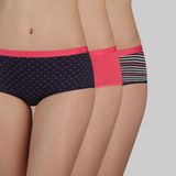 DIM Set van 3 boxers POCKET COTON voor vrouwen - Blauw, Roze, Blauw - S