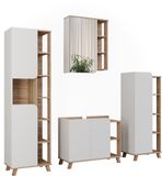 Vicco Meuble de salle de bain Karen, Sonoma/Blanc, 4 pièces