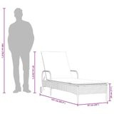 VidaXL Lounge Tuinstoel Gecapitonneerde zitting Polyrattan, Staal Crème, Wit