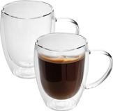 Intirilife 2x dubbelwandig thermo glas set 300-400ml