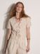 Apricot Top met strik in linnenmix