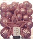 Decoris Kerstballen met piek - 49st - kunststof lichtroze 5-6-8-10cm