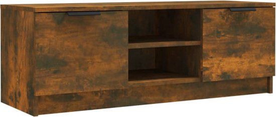 vidaXL Tv-meubel 102x35x36,5 cm bewerkt hout gerookt eikenkleurig