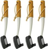 Concorde Brosse à vaisselle avec tête en silicone - 4 pièces - 27 cm - Bois/Plastique - Boucle de suspension
