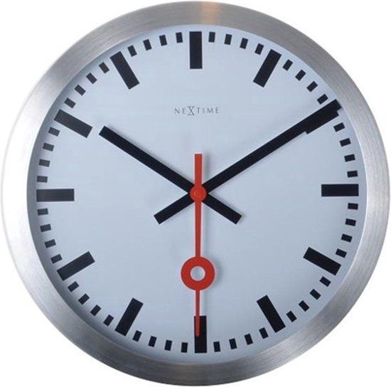 NeXtime 3999ST Wandklok - 35 cm - Wit