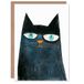 Artery8 Blue Eyed Grumpy Cat Lover Simple Watercolour Blank For Him Or Her Art Birthday Card