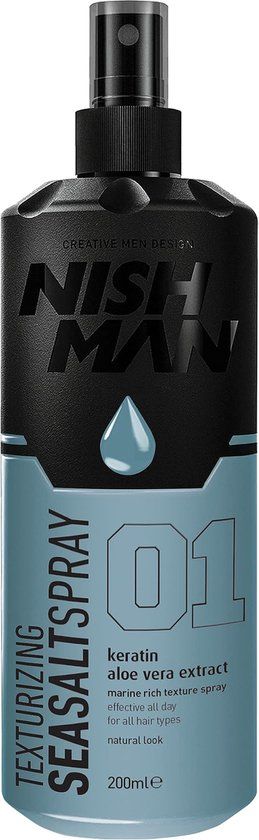 Nishman 01 Zeezout Spray 200 ml - Texturizing Spray - Natuurlijke Volume
