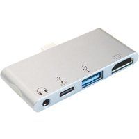 IT-WORKS 4 in 1 USB Type C Hub Zwart