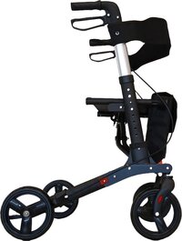 2020 Lichtgewicht Rollator 3.0 - Dubbel Opvouwbaar - Titanium - 136 kg - Met Stokhouder & Tas