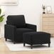Prolenta Maison Exclusive - Fauteuil met voetenbankje, zwart, 60 cm, fluweel