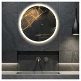 Infrarood Mi-Heat LM350-Pro Infrarood spiegelverwarming, rond, Ø 70 cm, 350 W, met licht, thermostaat Tuya Smart app-bediening