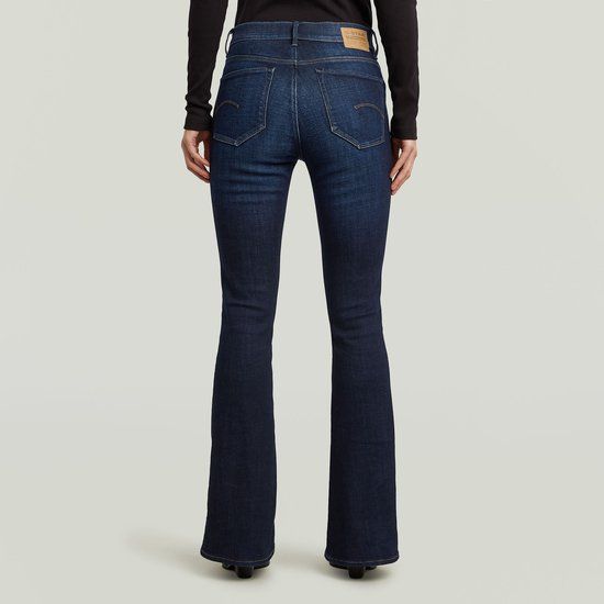 G-Star 3301 Flare Wmn Dames Jeans W31 X L32 Katoen Elastomulti-ester Elastaan worn in new moon