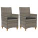 VidaXL Tuinstoel Terras Gecapitonneerde zitting Acaciahout, Polyrattan, Staal Grijs