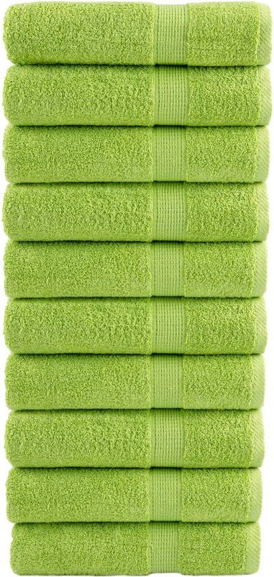 vidaXL Badhanddoeken SOLUND 10 stuks 600 g/m² Appelgroen Katoen 100x150 cm