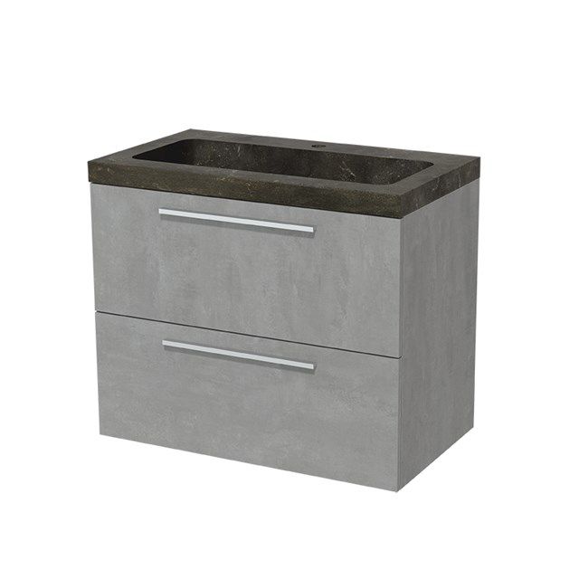 Maxaro Badkamermeubel 80cm Modulo Lichtgrijs Beton Blue Stone