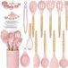 Merkloos Set d'ustensiles de cuisine en silicone - 33 pièces - Antiadhésif résistant à la chaleur - Rose