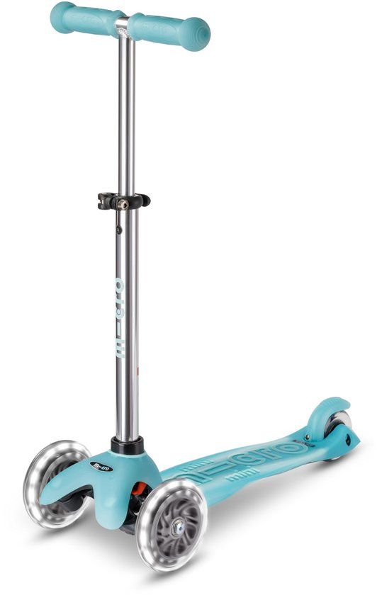 Micro Mini Micro scooter Deluxe Glow Plus LED | step / scooter in de kleur glacier aqua voor kinderen van 2 tot 6 jaar | max 50 kg