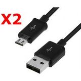 Little Boutik X2 Kabel USB / Micro USB zwart