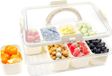 KimDo boîte de rangement pour snacks, plateau à snacks avec 8 compartiments, transparent