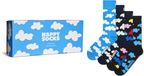 Happy Socks unisex giftbox 4P sokken cloudy blauw & zwart
