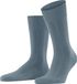 FALKE Lhasa Rib eenkleurig wol kasjmier sokken heren blauw - maat 39-42
