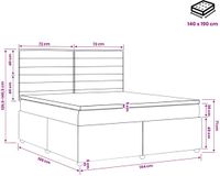 vidaXL LED Boxspringbed met Matras Taupe 140 x 190 cm Stof