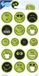 Funny Products Stickers Smiley 20 X 10 Cm Papier Groen 16 Stuks