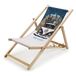 Volkswagen 7E9069635A Ligstoel voor kinderen, campingstoel, zonnebed, klapstoel, met VW T1 Bulli motief, belastbaar tot 40 kg, beige