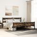 Maison Exclusive - Lit en métal sans matelas, chêne fumé, 200x200 cm