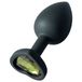 Sunfo - plug anal en silicone avec bijou en forme de cœur vert (noir)