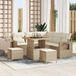 vidaXL Banc de jardin avec coussin 8 pcs Beige polyrotin