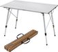 Merkloos Picknicktafel Balkontafel inklapbaar in aluminium, Campingtafel klaptafel hoogte verstelbaar 120x68,5cm