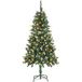 vidaXL Sapin de Noël artificiel avec éclairage et pommes de pin 150 cm