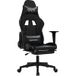 Fauteuil de jeu Fauteuil de jeu de massage avec repose-pieds noir similicuir