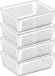 Storage Solutions Organizer/opbergmandje - 4x - kunststof - transparant - 1.2L - 18 x 13 x 6 cm