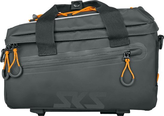 SKS GERMANY Infinity Topbag Fietstas, bagagedragertas, compatibel met "MIK"-systeem, waterdicht weefsel, afneembare schouderriem, reflecterende elementen, inhoud 7 liter, zwart