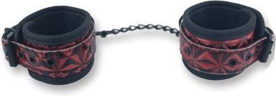 Back to Basics enkelboeien met relief ruitpatroon in vinyl - Rood