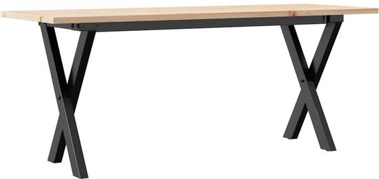 vidaXL Salontafel X-frame 110x40x45 cm massief grenenhout en staal