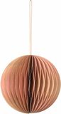 Broste Copenhagen papieren kerstbal bruin/roze 9 cm