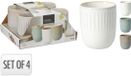 Excellent Houseware beker set aardewerk 300ml - 4 stuks - meerkleurig.