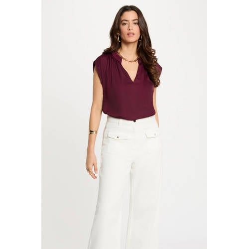 Morgan mouwloze top donkerrood