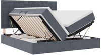 vidaXL LED Opbergbed met Matras, Donkergrijs, 200 x 200 cm, Fluweel