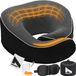NOHRD Nekkussen Vliegtuig - Reiskussen - Zwart - Memory Foam - Incl. Oordopjes, Slaapmasker & Draagtas - Traagschuim - Neksteun