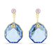 Swarovski Gema earring jackets, Blauw, Goudkleurige toplaag