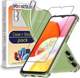 ebestStar - Hoes geschikt voor Samsung Galaxy A14, A14 5G, Silicone Slim Cover Case, Transparant + Gehard Glas