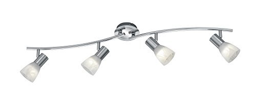 TRIO LEUCHTEN LED plafondlamp "Levisto" in mat nikkel, glas albastkleurig wit 871010407